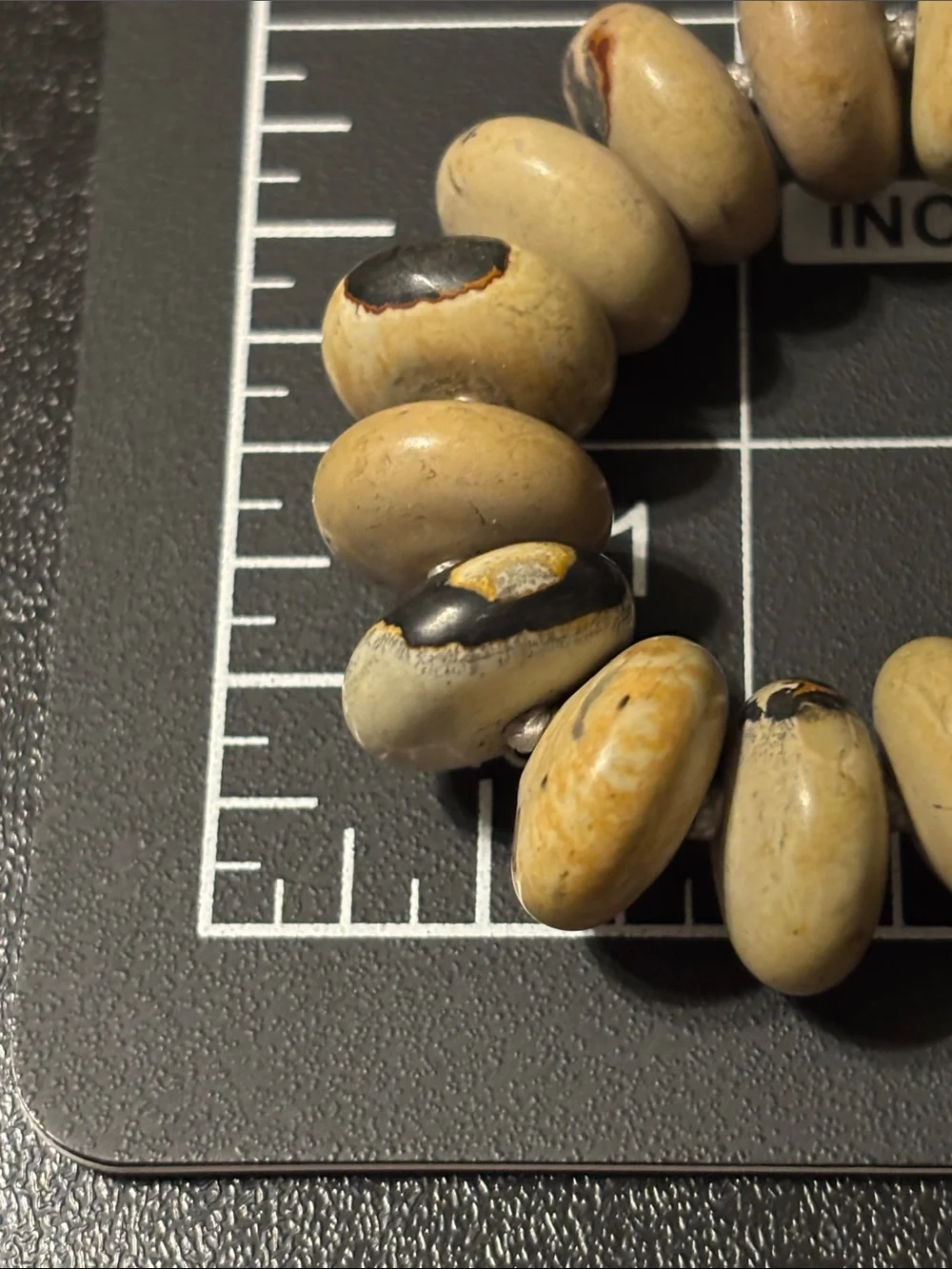 Beaded Jasper Statement Necklace in Beige and Brown Disc Shaped‎ Saucer Shape